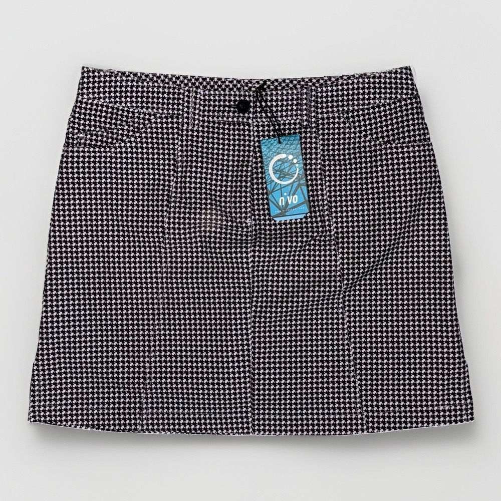 Nivo Golf Skort Women's Size 10 NWT Black White Houndstooth Stretch $98